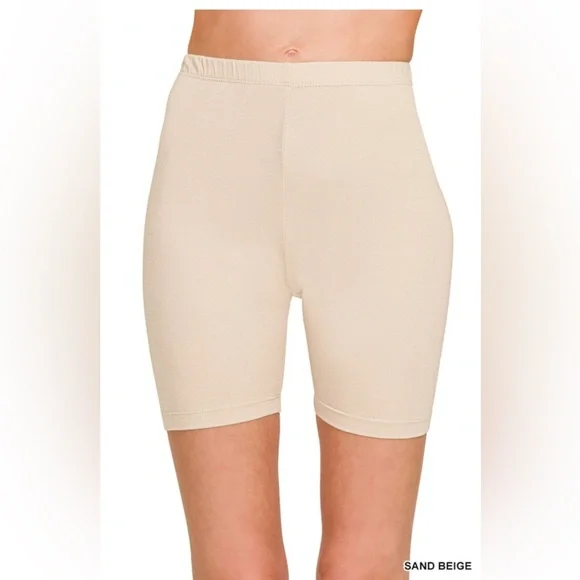 NWT! Premium Cotton Butter Soft Bone Color Biker Shorts Seamless Fit - Picture 3 of 3